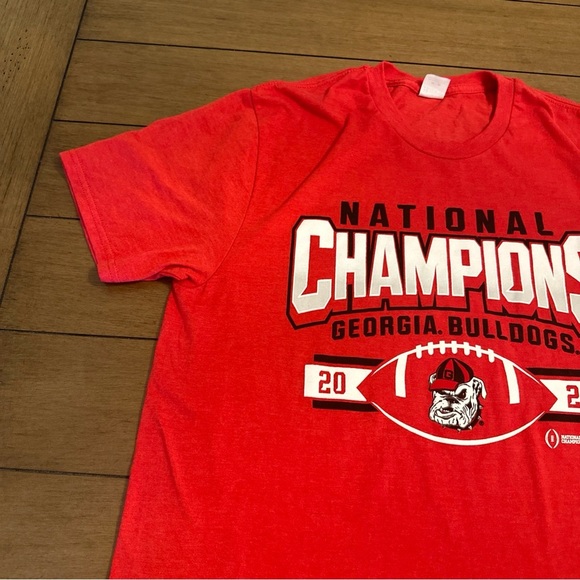 Georgia Bulldogs Mens T Shirt Medium Red UGA National Champions 2021 - Picture 5 of 8